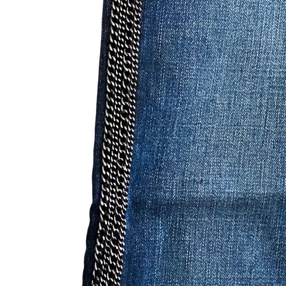 Hudson Nico Midrise Cigarette Jeans Size 24 Blue Chain Trim NWT - Picture 9 of 14